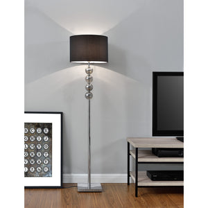 [lux.pro]® Lampa stojąca - Spheridern 1 x E 27 - 60W - chrom/czarna