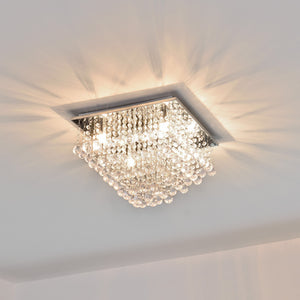 [lux.pro]® Stylowa lampa sufitowa - Veli Prisma - chromowana / biały kryształ