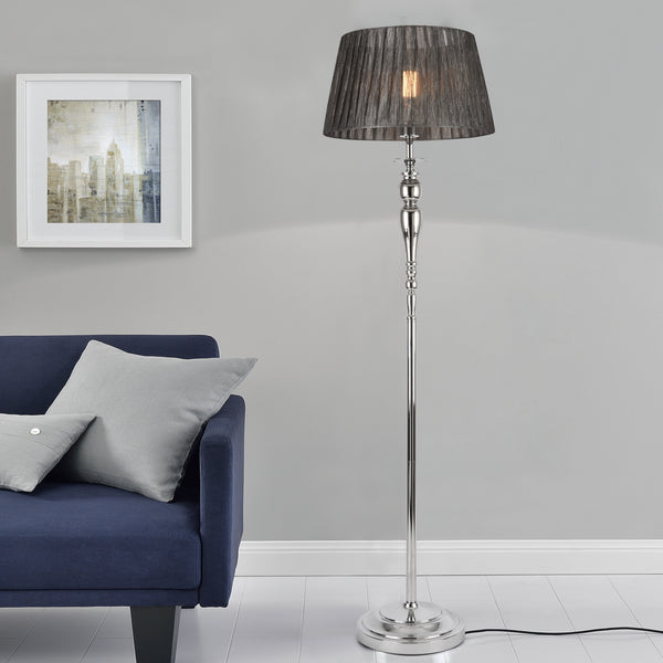 Lampa podłogowa Lingen 151 cm E27 60W metal chrom/szary lux.pro