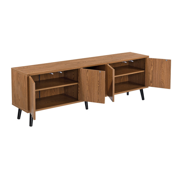 Stolik pod telewizor Hedemora 140x30x455 cm Ciemne drewno en.casa