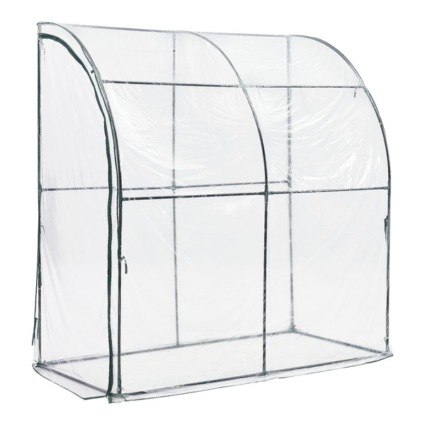 Szklarnia ścienna Juta 100x200x215cm Folia PVC Przezroczysta [en.casa]