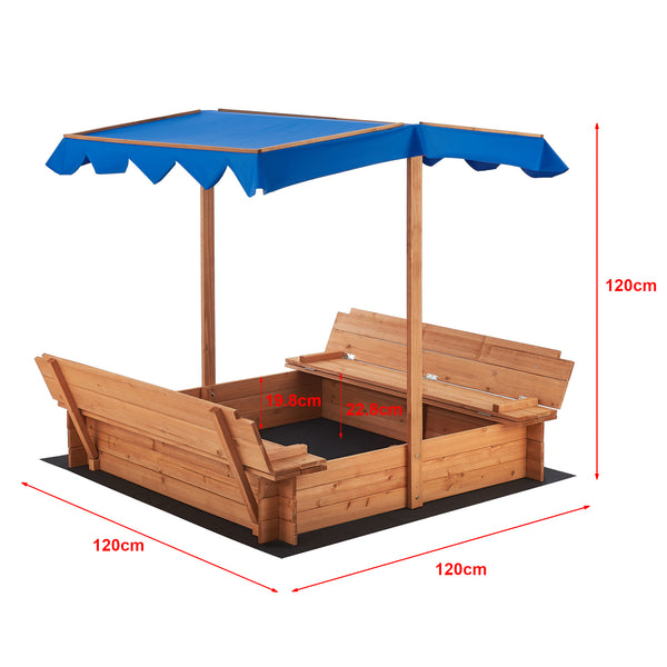 Piaskownica Kellenhusen z dachem 120x120x120cm [en.casa]