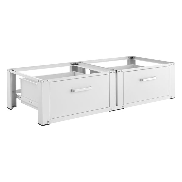 Ramka podwójna Heyen z 2 szufladami biała [en.casa]