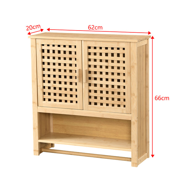 Szafka łazienkowa Borlänge szafka ścienna bambus 66 x 62 x 20 cm [en.casa]