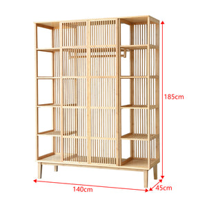 Bambusowy wieszak na ubrania Hudiksvall 185x140x45cm [en.casa]