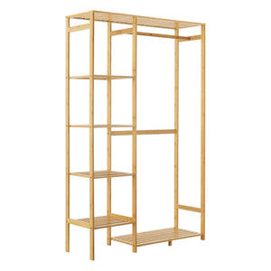 Wieszak na płaszcze Eurajoki 139x100x40 cm naturalny bambus [en.casa]
