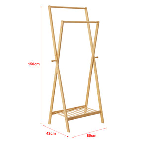 Wieszak na płaszcze Keitele 150 x 60 x 42 cm naturalny bambus [en.casa]