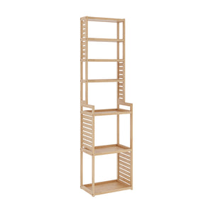 Półka stojąca Forssa 165 x 42 x 28 cm naturalny bambus [en.casa]