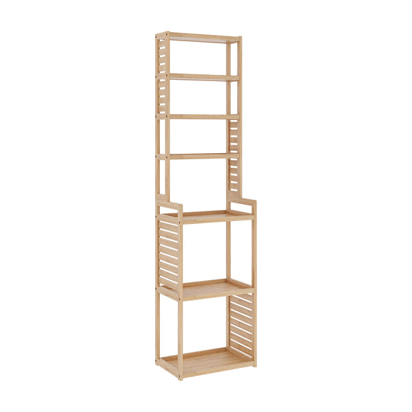 Półka stojąca Forssa 165 x 42 x 28 cm naturalny bambus [en.casa]
