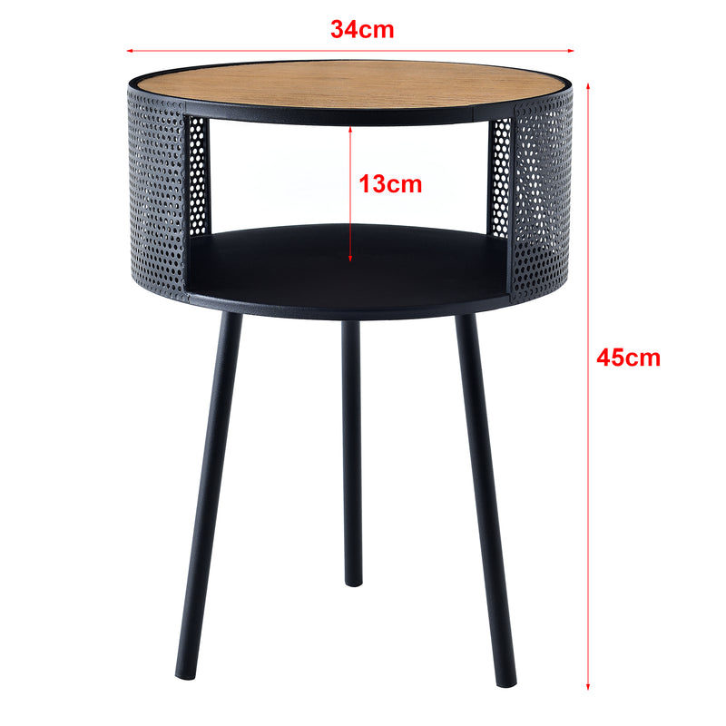 Szkic wymiarowy Stolik boczny Bjørnsund okrągły 34 cm szerokości [en.casa]