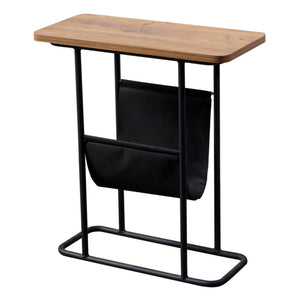 Stolik boczny Bov 64 x 55 x 24 cm czarny / orzechowy [en.casa]