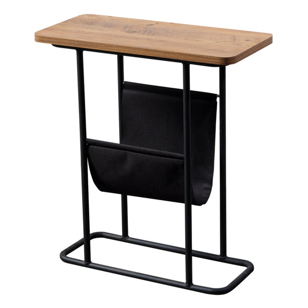 Stolik boczny Bov 64 x 55 x 24 cm czarny / orzechowy [en.casa]