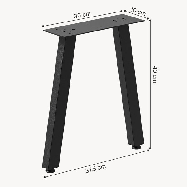 Rama stołu Mariager zestaw 2 stalowych 40x37,5 cm czarny [en.casa]