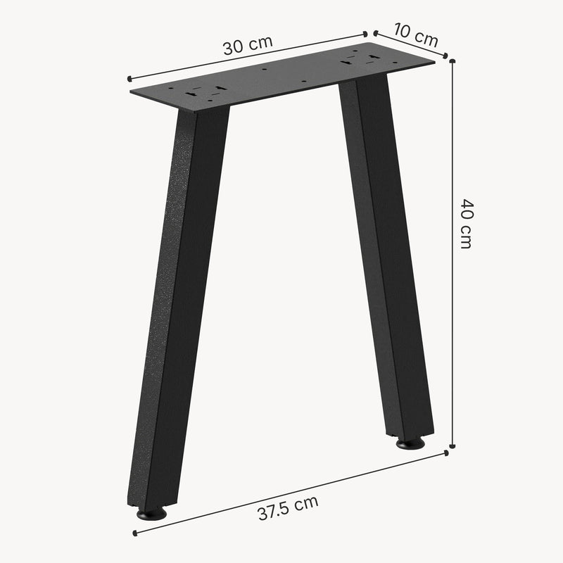 Szkic wymiarowy Rama stołu Mariager zestaw 2 stalowych 40x37,5 cm czarny [en.casa]