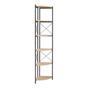 Półka na rośliny Ulfborg 6 półek 160x30x30 cm czarny/dąb [en.casa]