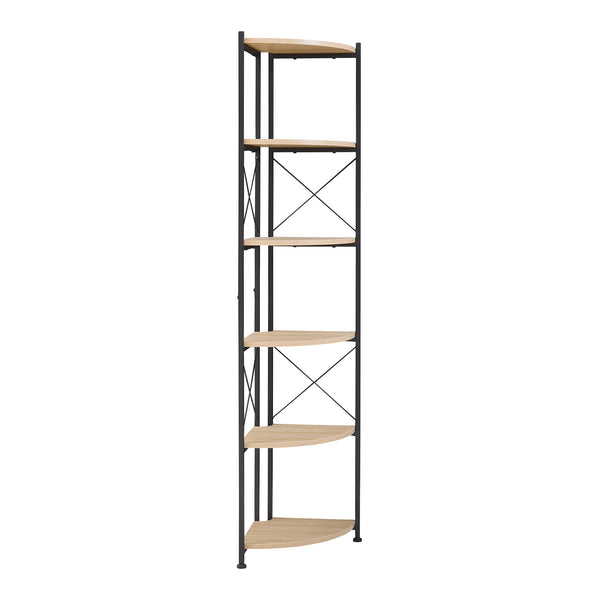 Półka na rośliny Ulfborg 6 półek 160x30x30 cm czarny/dąb [en.casa]