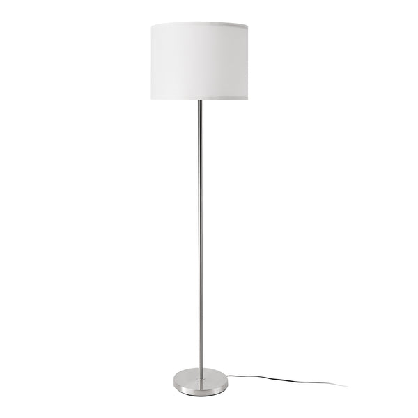 Tamworth lampa podłogowa E27 srebrna tekstylna [lux.pro]