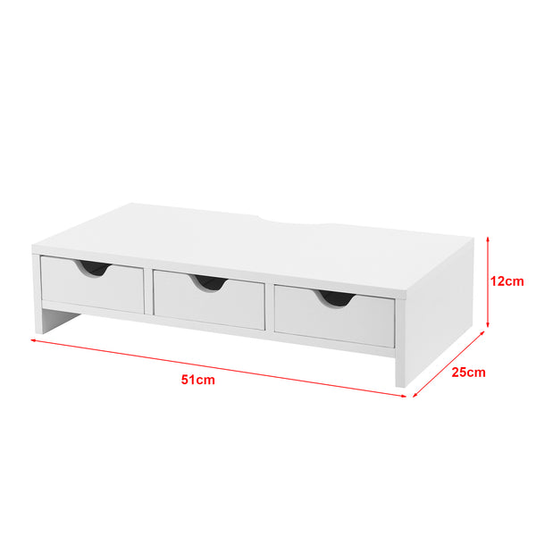 Podstawka pod monitor Ruovesi 12x51x25cm biała [en.casa]