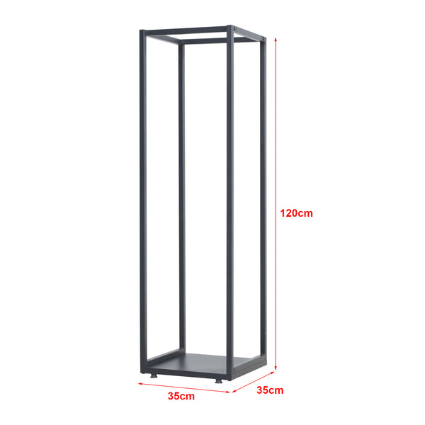 Stojak na drewno opałowe Tornved stal 35x35x120 cm czarny [en.casa]