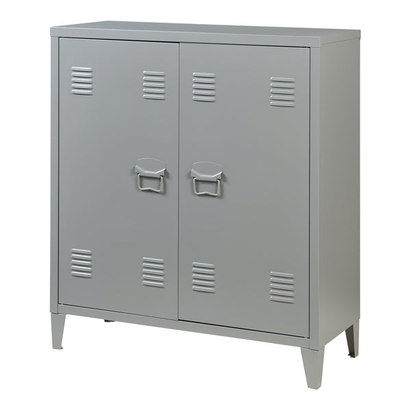 Metalowa szafka Oripää 90x80x33 cm ciemnoszara [en.casa]