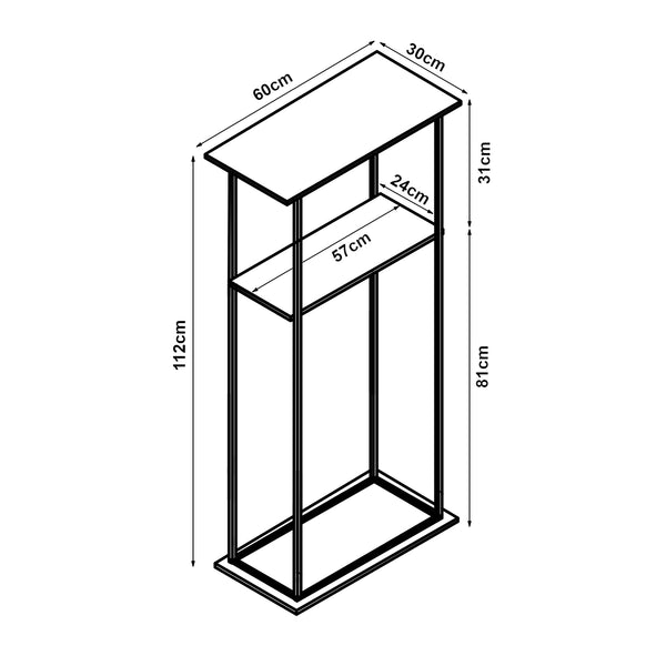 Stojak na drewno opałowe Turku z półkami 60x30x112cm [en.casa]