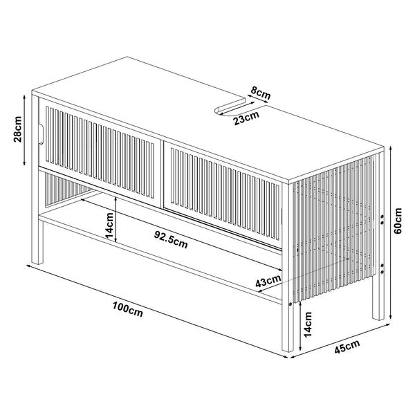 Szafka podumywalkowa Hvaler 60x100x45cm bambus [en.casa]