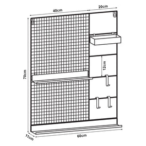 Kratka ścienna Westre 70x60x11cm metalowa czarna [en.casa]