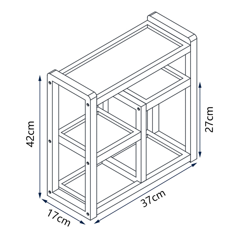 Szkic wymiarowy Półka łazienkowa Höör 42x37x17 cm bambus [en.casa]