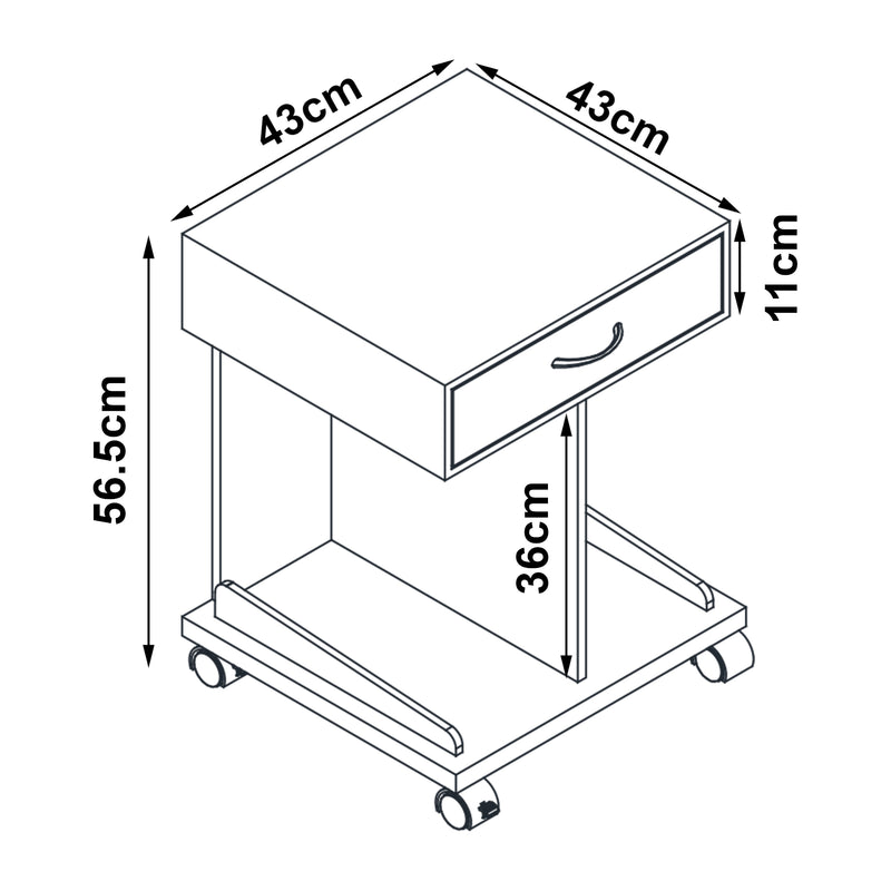 Szkic wymiarowy Stół obrotowy Jokkmokk 565x43x43 cm bambus [en.casa]