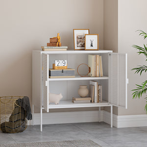 Sideboard Castelli 82,5 x 80 x 40 cm Biały Stal [en.casa]