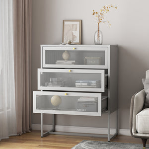 Szafka biurowa Sund z 3 szufladami 105x80x40 cm Szara [en.casa]
