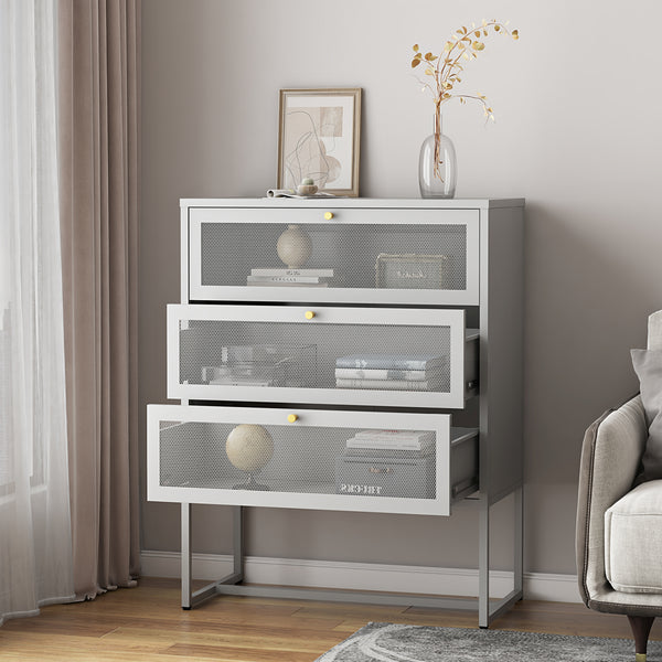Szafka biurowa Sund z 3 szufladami 105x80x40 cm Szara [en.casa]
