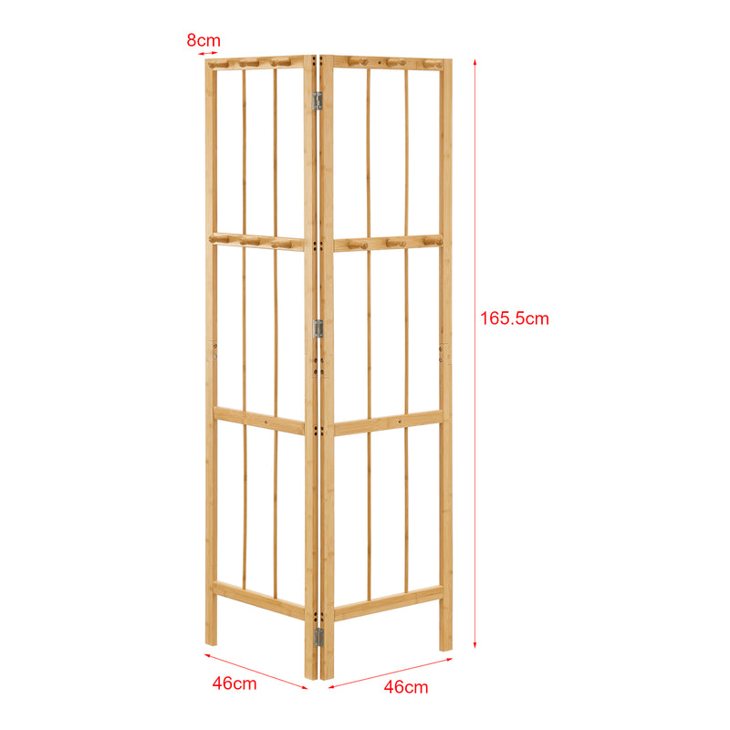 Szkic wymiarowy Narożna garderoba Hyllestad 165,5x92x8cm bambus [en.casa]