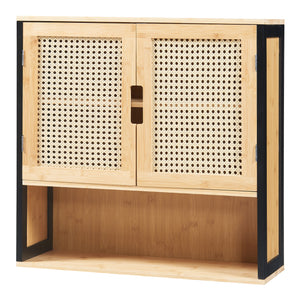 Szafka łazienkowa Tervola 60x60x20 cm czarna/bambus [en.casa]
