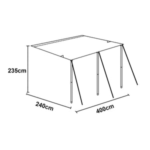 Przedsionek do przyczepy kempingowej Beuningen 400x240x235 cm Szary [pro.tec]