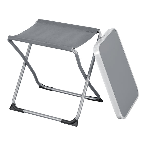 Stołek kempingowy i stolik 2 w 1 Barete 47x47x37 cm Szary [en.casa]