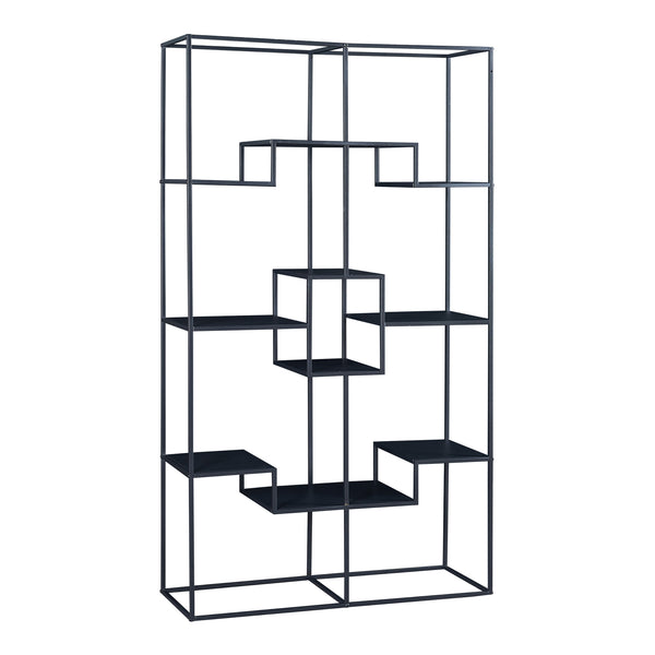 Regał stojący Råde metalowy 180x100x35 cm czarny [en.casa]
