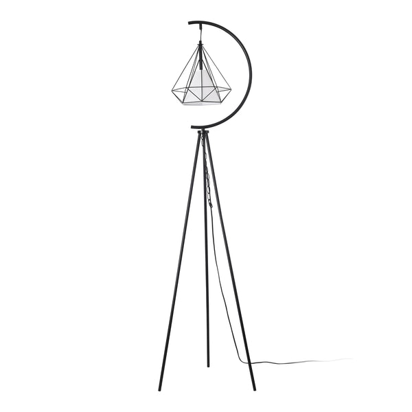 Lampa podłogowa Austell 171cm czarny/biały [lux.pro]