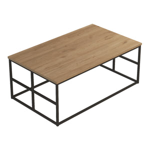Stolik kawowy Velendi 100x60x40 cm dąb/czarny [en.casa]