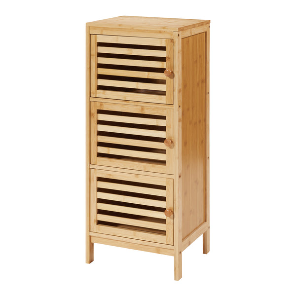 Szafka boczna z 3 drzwiami Ypäjä 82x33x27 cm bambus [en.casa]