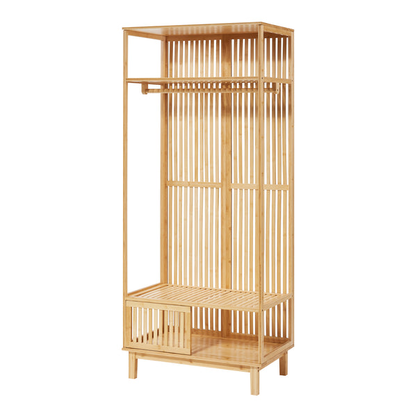 Wieszak na płaszcze Ypäjä 187x80x47 cm bambus [en.casa]