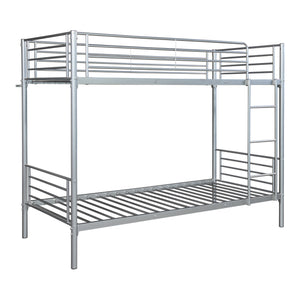 Łóżko piętrowe metalowe Soppsar 208,5x97x165 cm srebrne [en.casa]