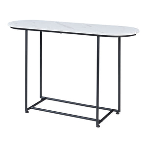 Stolik konsolowy Nordfron 120x40x75 cm marmur, biały [en.casa]