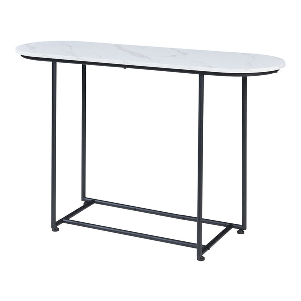 Stolik konsolowy Nordfron 120x40x75 cm marmur, biały [en.casa]