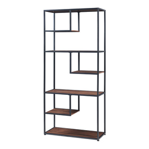 Regał Østre 180x83x34 cm czarny/walnut look [en.casa]