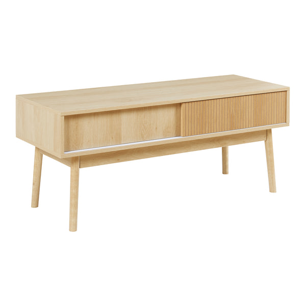 Szafka pod TV Landskrona 115x40x48 cm z dwoma przesuwanymi drzwiami o wyglądzie dębu [en.casa]