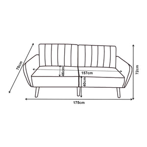 Sofa Malå z funkcją rozkładania 175x70x72 cm szara [en.casa]