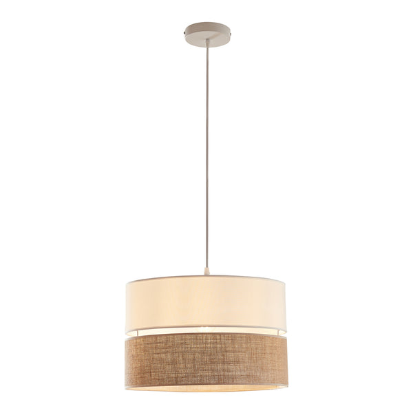 Lampa wisząca Barton o wyglądzie bieli i lnu [lux.pro]
