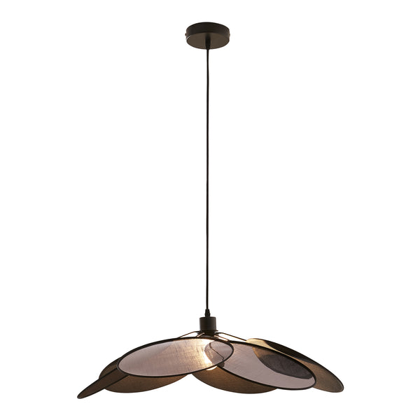 Lampa wisząca Blackwood czarny metal/tekstylia [lux.pro]