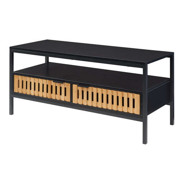 Stolik kawowy Luniehti 100x40x48 cm czarny/natura [en.casa]